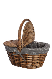 OVAL WILLOW SHOPPING BASKET NATURAL